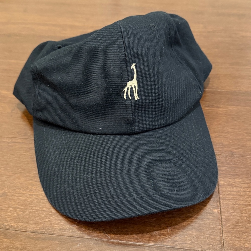 Black Dads Hat Cap with Embroidered Giraffe